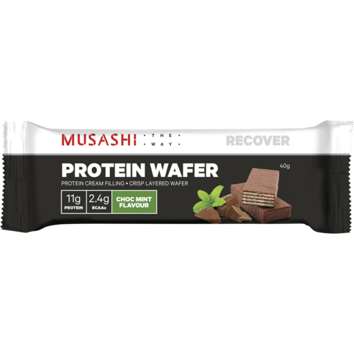 Musashi Protein Wafer Bar Choc Mint 40g 12PACK