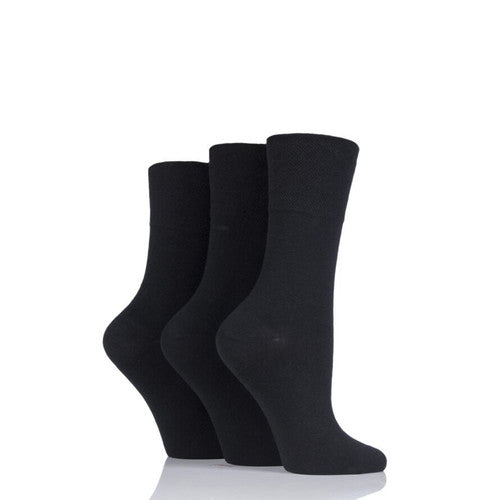 Iomi Gentle Grip Diabetic Ladies Socks black