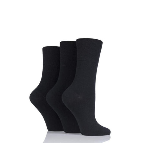 Iomi Gentle Grip Diabetic Ladies Socks black