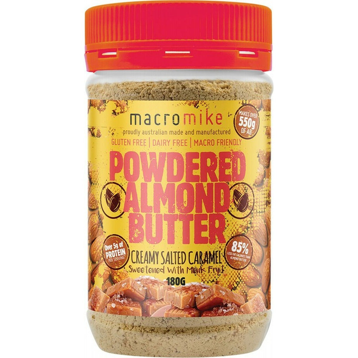 MACRO MIKE Powdered Almond Butter Creamy Salted Caramel 180g