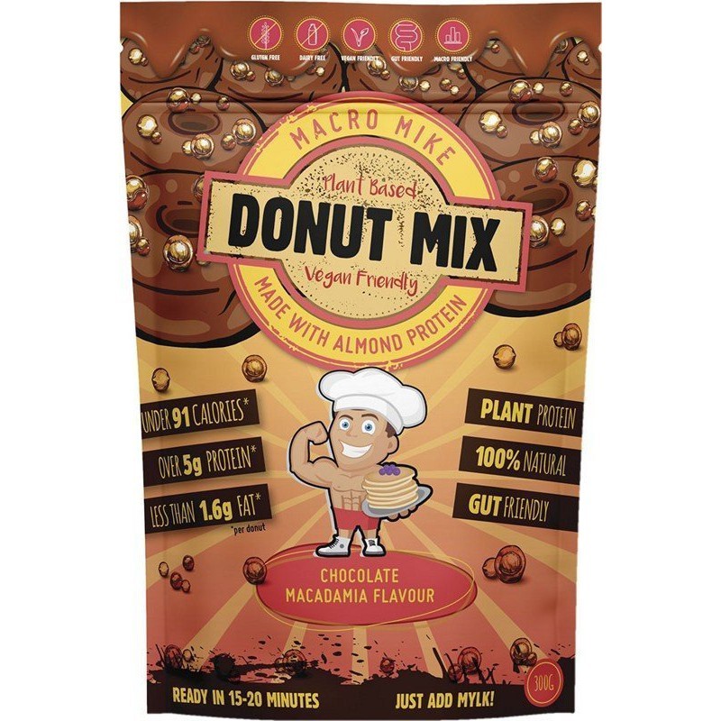 MACRO MIKE Almond Protein Donut Baking Mix Chocolate Macadamia Flavour 300g