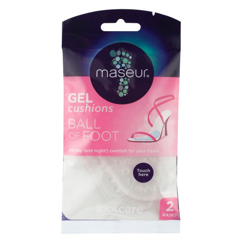 Maseur Ball of Foot Gel Cushion 2 Pairs Front of Packaging