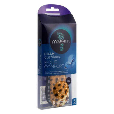 Maseur Sole Comfort Foam Cushions 3 Pairs Front of Packaging