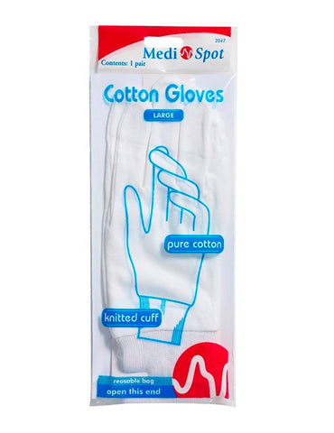 Medispot Cotton Gloves - Large 1 Pair