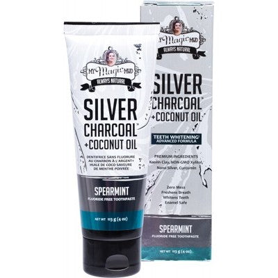 MY MAGIC MUD Silver Charcoal Toothpaste With Coconut Oil - Spearmint 113g
