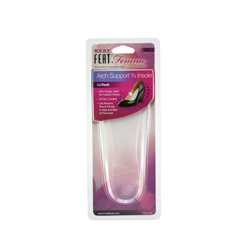 Neat Feat Slimline Gel Arch Support 3/4 Insole 1 Pair