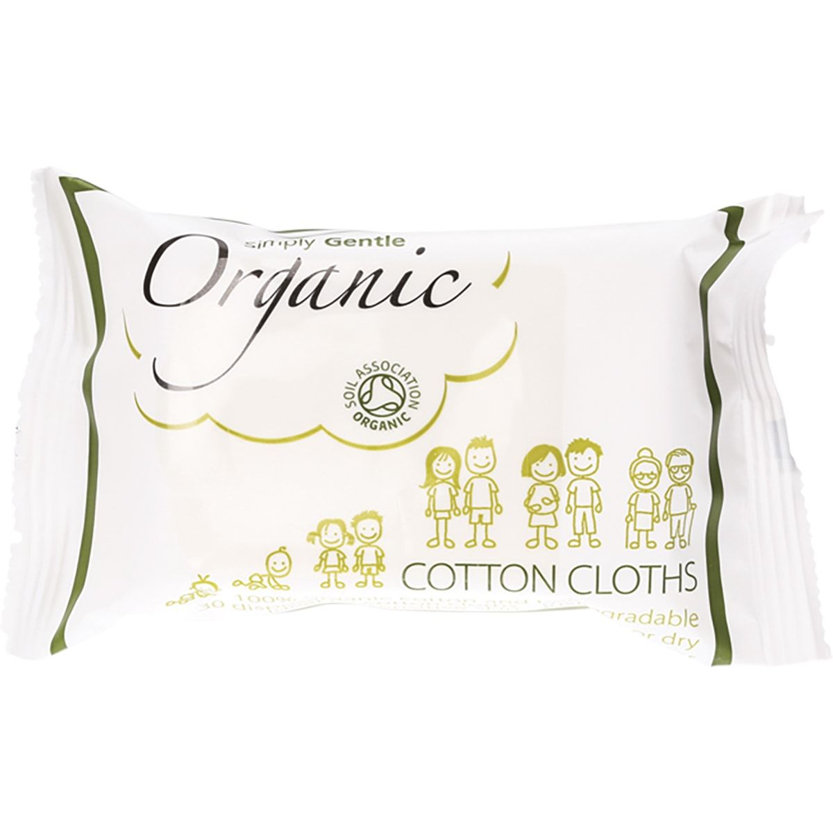 SIMPLY GENTLE ORGANIC Cotton Cloths Use Wet Or Dry 30