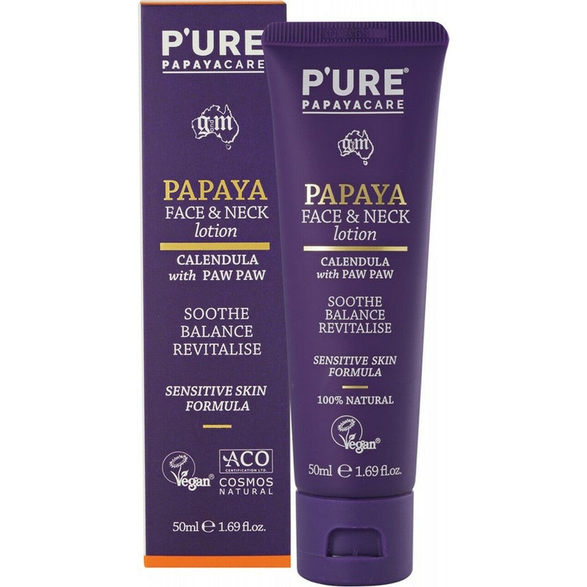 P'URE PAPAYACARE Papaya Face And Neck Lotion Calendula With Paw Paw 50ml