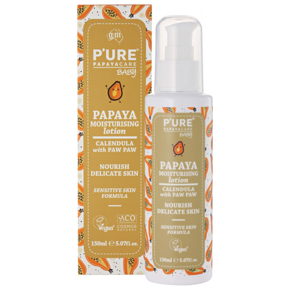 P'URE PAPAYACARE Papaya Baby Moisturising Lotion Calendula With Paw Paw 150ml