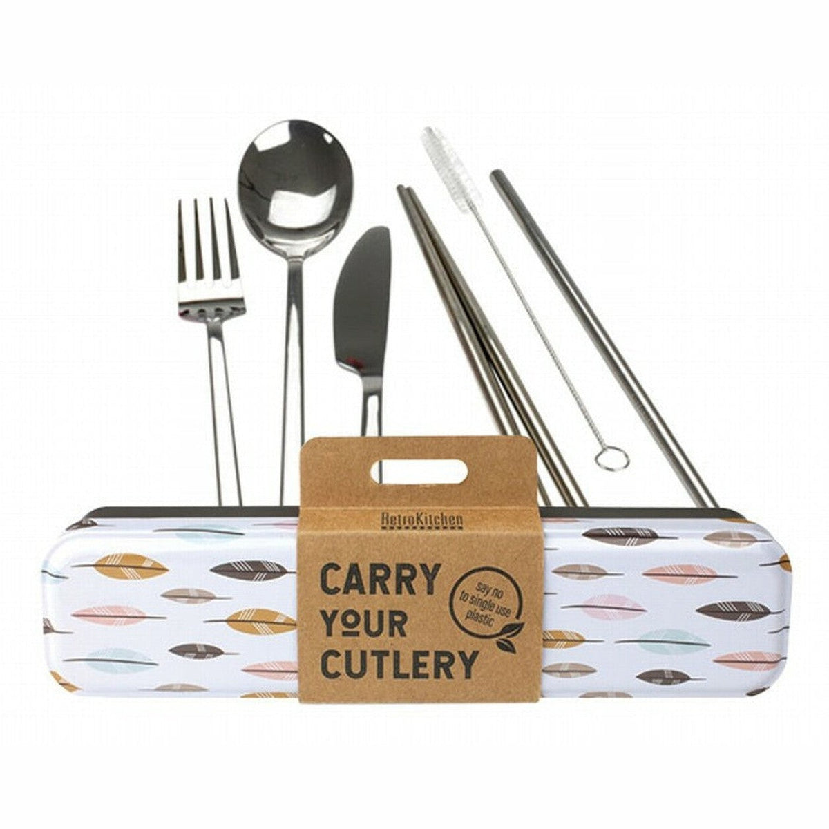 RETROKITCHEN Carry Your Cutlery - Leaves Stainless Steel Cutlery Set 1