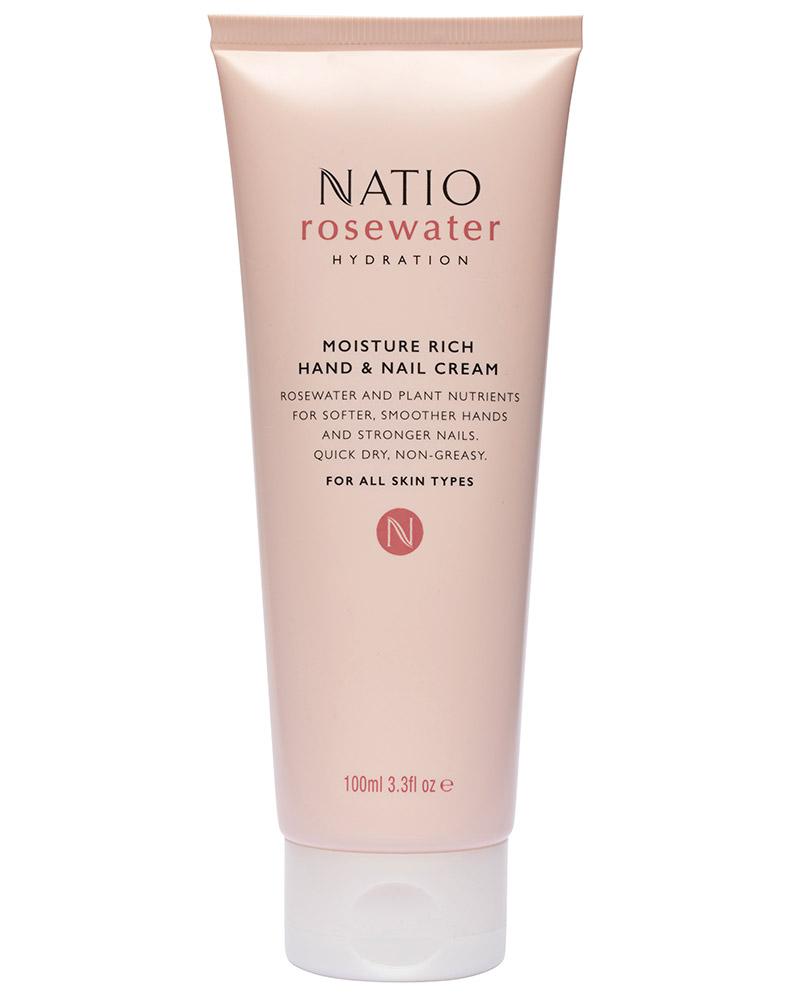 Natio Rosewater Hydration Moisture Rich Hand & Nail Cream 100ml