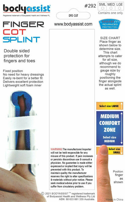 Body Assist Finger Cot Splint Small