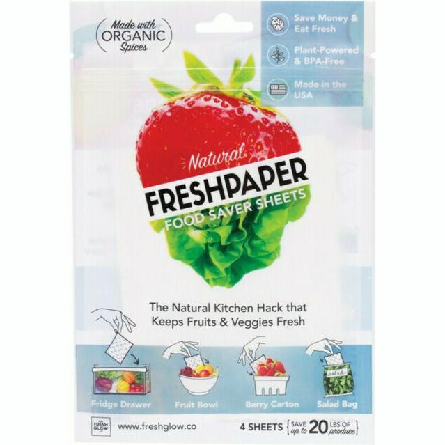 FRESHPAPER Natural Food Saver Sheets Produce 4