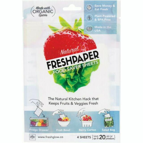 FRESHPAPER Natural Food Saver Sheets Produce 4