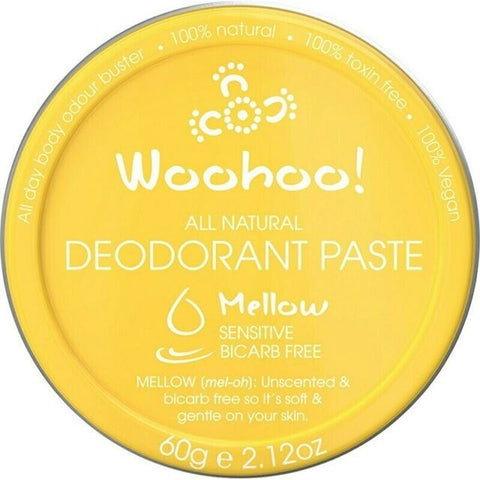 WOOHOO BODY Deodorant Paste (Tin) Mellow - Sensitive (Bicarb Free) 60g