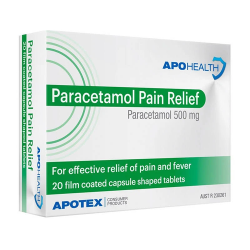 ApoHealth Pain Relief Paracetamol 500mg 20 Caplets