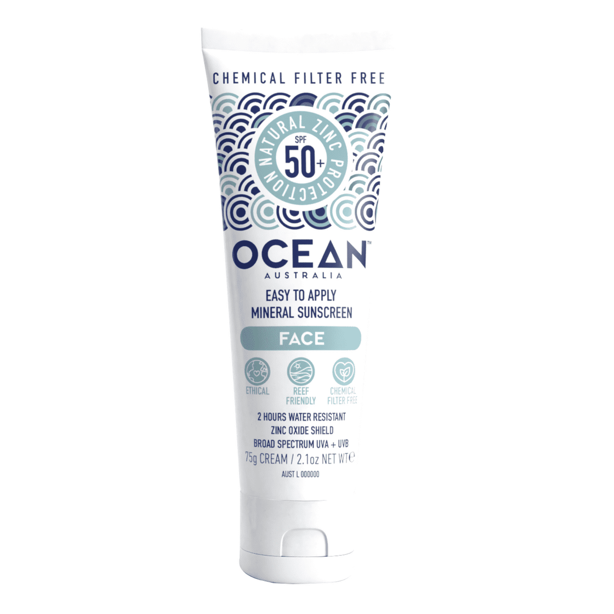 OCEAN AUSTRALIA Face SPF 50+ Natural Sunscreen 75g