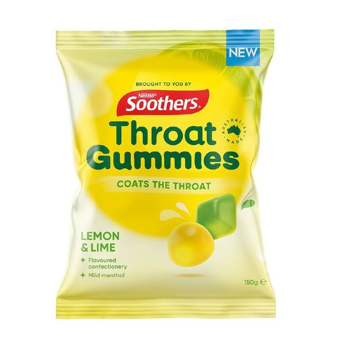Soothers Lemon & Lime Throat Gummies 150G