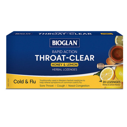 BIOGLAN Throat Clear Honey & Lemon 20 Lozenges