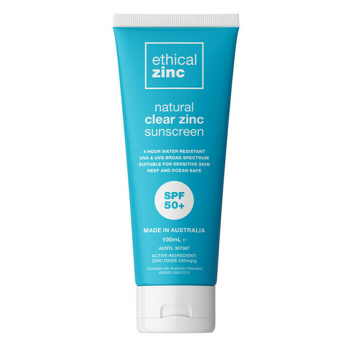 ETHICAL ZINC Natural Clear Zinc Sunscreen SPF 50+ 100ml
