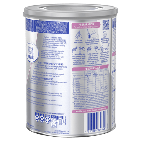 Nestlé NAN EXPERTpro SensiPro From Birth Premium Starter Baby Formula Powder 800g