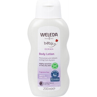 WELEDA Baby Derma Body Lotion White Mallow - Fragrance Free 200ml